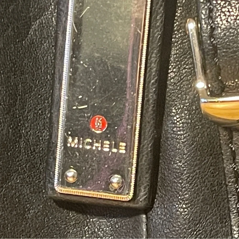Vintage Michele 2009 Black Leather Hobo Bag Slouchy Y2K Shoulder Bag